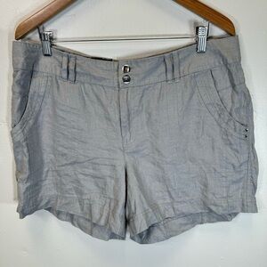 NWT 100% linen shorts women's size 12 gray INC NEW curvy fit coastal Grandma